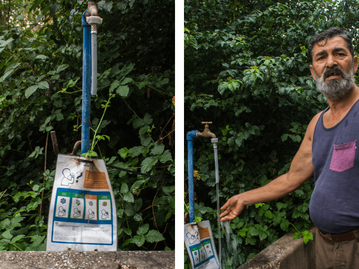 Le carton atteste de la venue de Solidarités International pour le raccordement à l'eau dans le campement de Hachim.