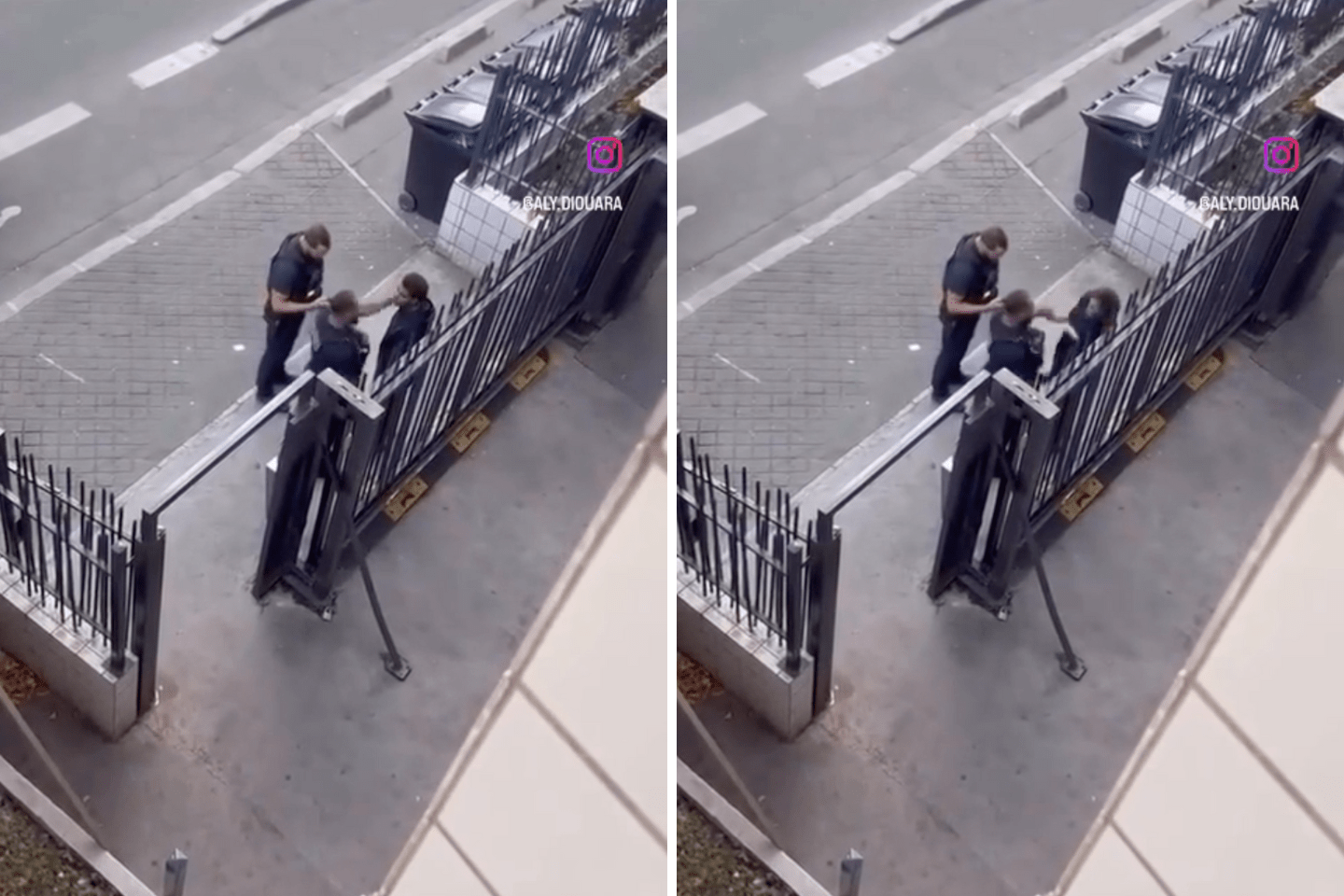 Sur la vidéo, on peut voir l'un des policiers mettre une claque à l'homme en face de lui