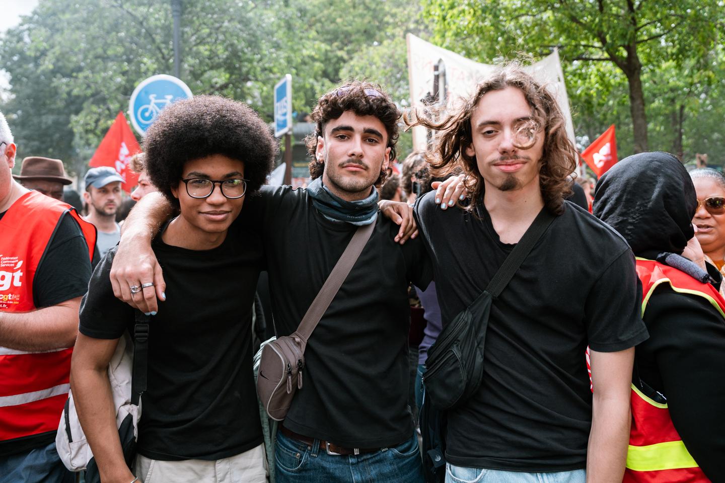Oumar, à gauche, Paul, au centre, Félix, à droite