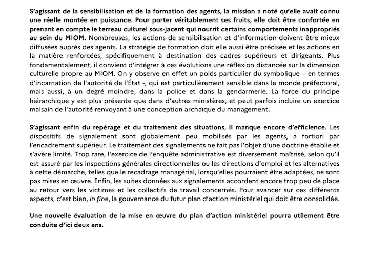 « Les suites données aux signalements accordent encore trop peu de place au retour vers les victimes et les collectifs de travail concernés. 