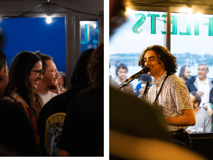 Nemo, guitariste et chanteur de Dazzling Witches, espère que sa ville « soit toujours vivant[e] plutôt que reposant[e] »