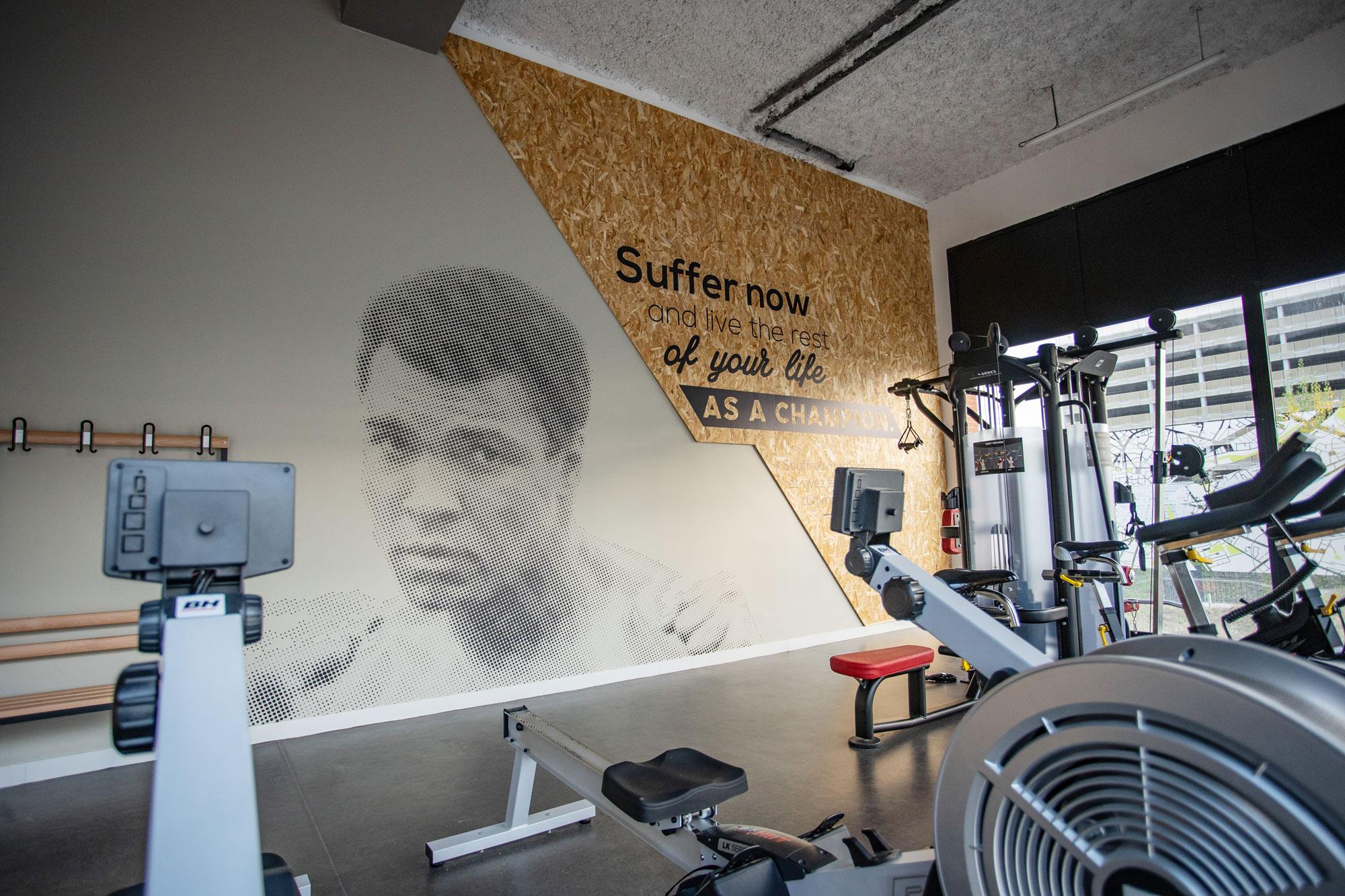 La salle de sport dans la résidence Sporting Factory, à Toulouse.