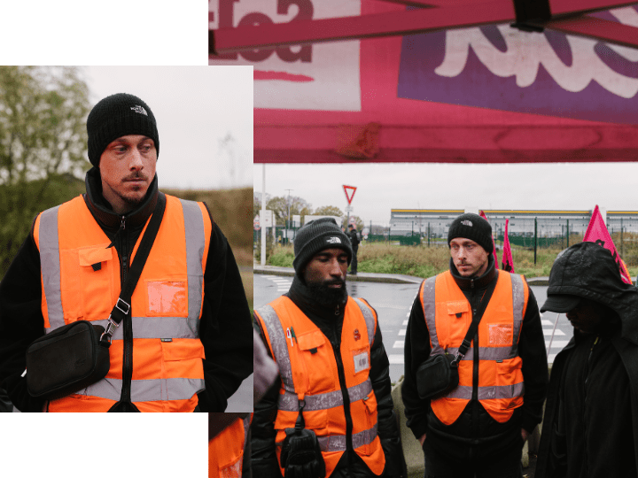 « On n’a que 30 minutes de pause. Mais regardez comment l'entrepôt est immense ! », lance Clément, un salarié gréviste