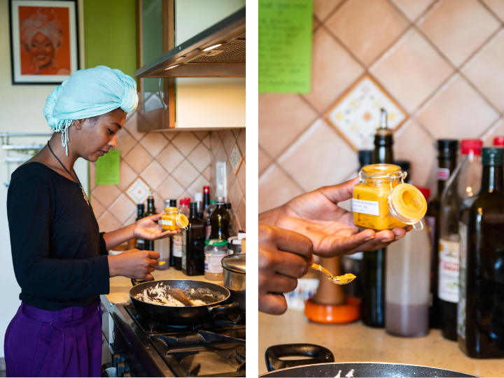 Nina renoue avec sa culture d'origine dans son quotidien, notamment dans la cuisine