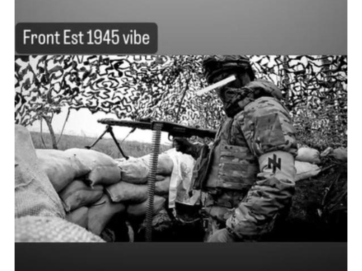 Sur Instagram, Gwendal D. fait le parallèle dans une publication historiquement osée entre sa présence en Ukraine et le front de l’Est durant la Seconde Guerre mondiale