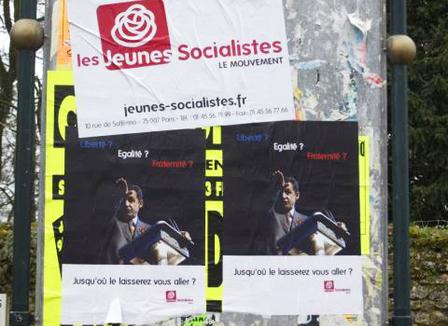 Twitt-fight entre les Jeunes Pop et le MJS après l'affiche de Sarkozy en Nazi