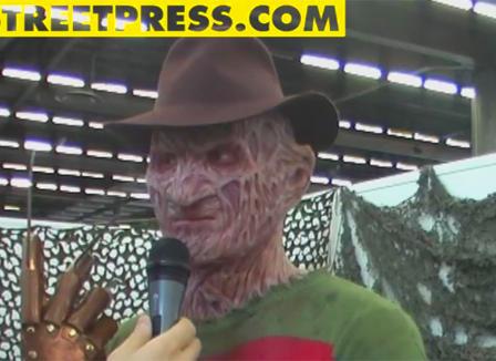 Un faux Dark Vador, Freddy Krueger et des femmes à barbe dans une convention
